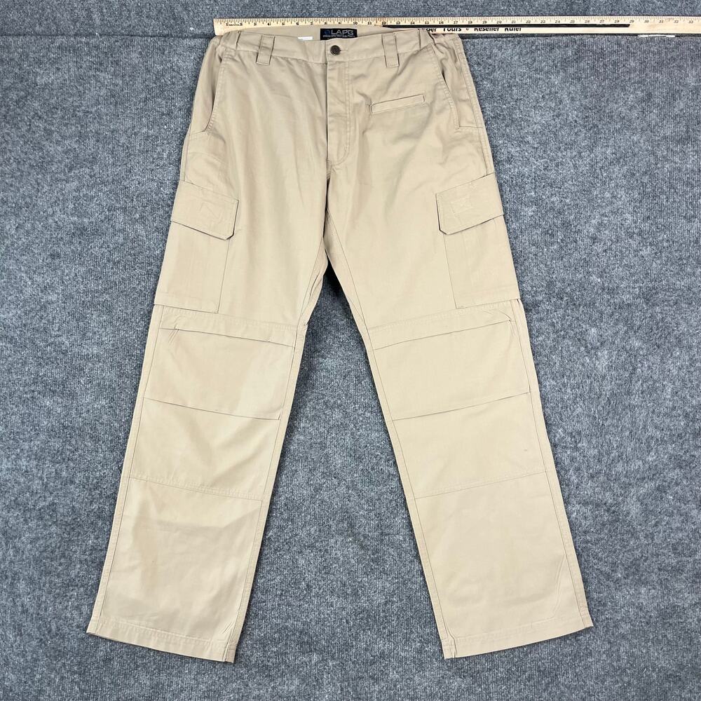 LAPG Cargo Pants Mens Size 34x32 Khaki Ripstop Tactical Utility Workwear